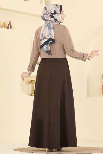 moda selvim طقم بيج غامق&بني غامق 2782SL432 - Thumbnail