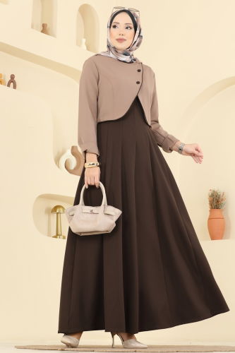 S.L. - طقم بيج غامق&بني غامق 2782SL432