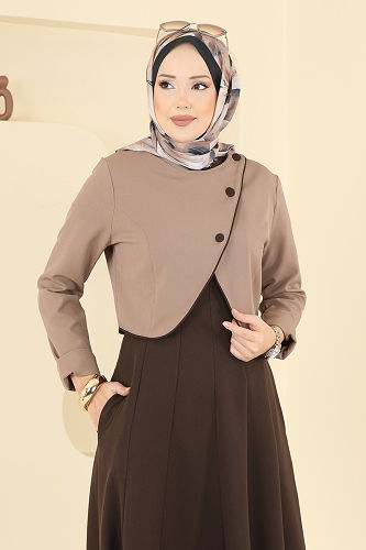 moda selvim طقم بيج غامق&بني غامق 2782SL432 - Thumbnail