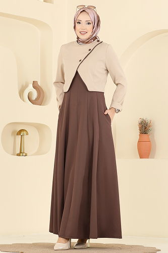 moda selvim طقم بيج وبني 2782SL432 - Thumbnail