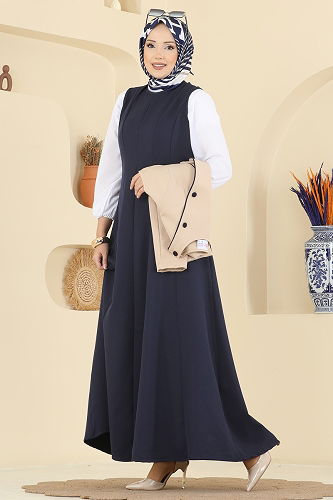 moda selvim Combined 2782SL432 Stone&Navy Blue - Thumbnail