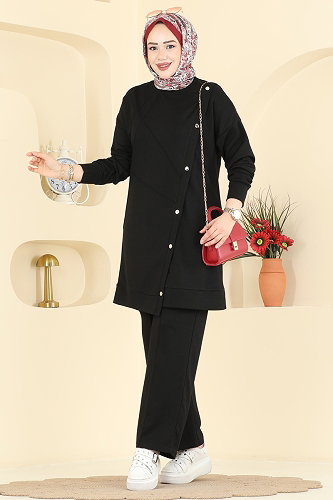 moda selvim طقم أسود 2784AYD574 - Thumbnail