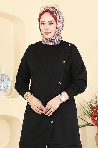 moda selvim طقم أسود 2784AYD574 - Thumbnail