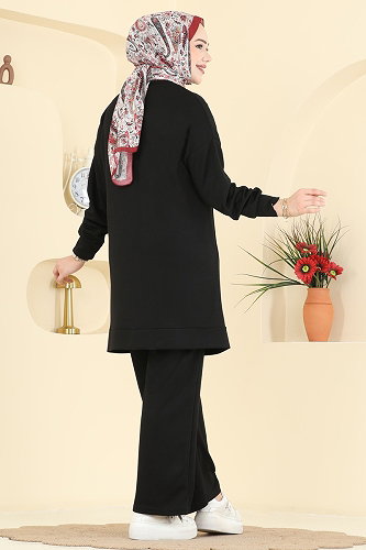 moda selvim طقم أسود 2784AYD574 - Thumbnail