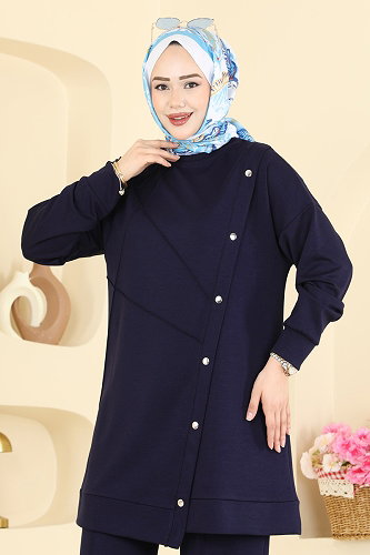 moda selvim طقم كحلي 2784AYD574 - Thumbnail