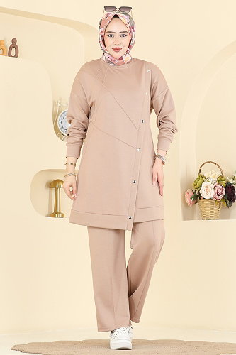 moda selvim طقم بيج 2784AYD574 - Thumbnail