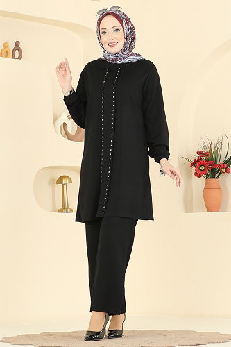 moda selvim طقم أسود 2785AYD574 - Thumbnail