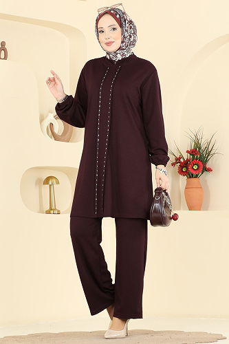 moda selvim طقم خمري 2785AYD574 - Thumbnail