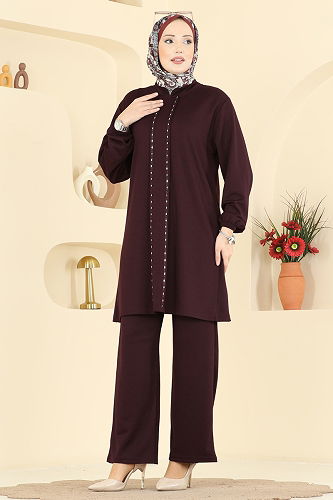 moda selvim طقم خمري 2785AYD574 - Thumbnail