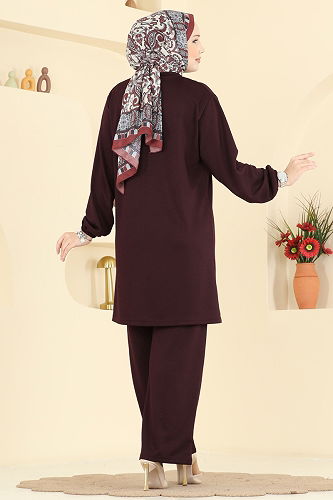 moda selvim طقم خمري 2785AYD574 - Thumbnail