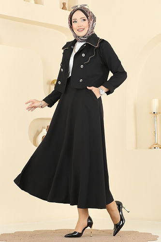 moda selvim طقم أسود 2785SL432 - Thumbnail