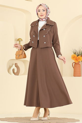 moda selvim طقم بني 2785SL432 - Thumbnail