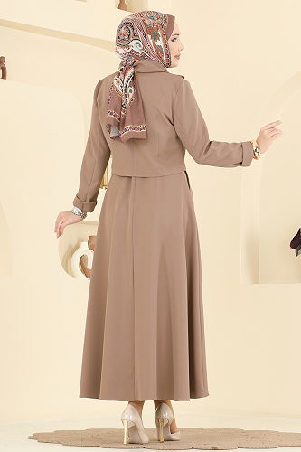 moda selvim طقم بيج غامق 2785SL432 - Thumbnail