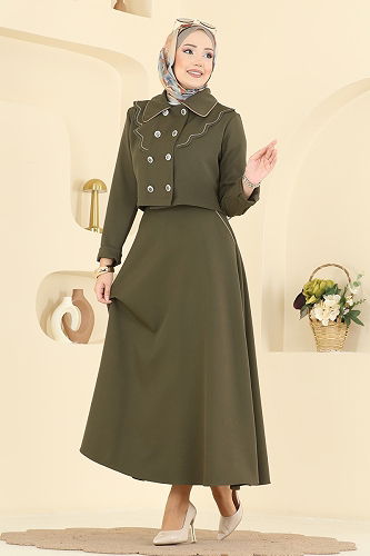 moda selvim طقم اخضر عفني 2785SL432 - Thumbnail