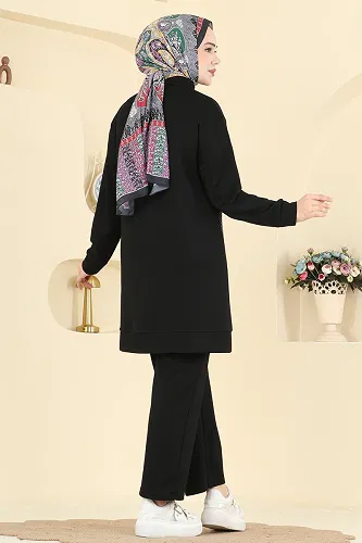 moda selvim طقم أسود 2786AYD574 - Thumbnail