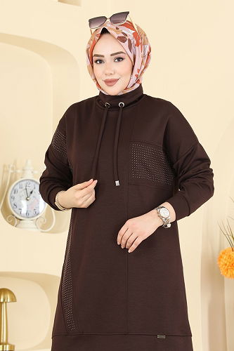 moda selvim طقم بني 2786AYD574 - Thumbnail