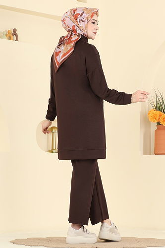 moda selvim طقم بني 2786AYD574 - Thumbnail