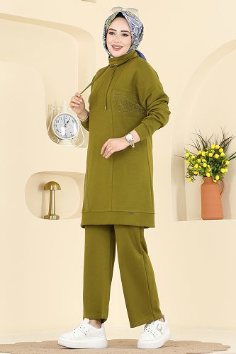 moda selvim طقم أخضر 2786AYD574 - Thumbnail