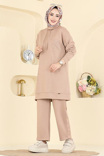 moda selvim طقم بيج 2786AYD574 - Thumbnail