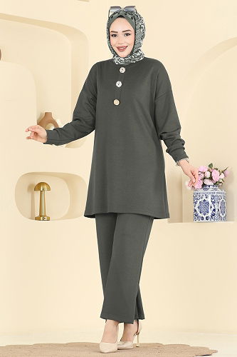 moda selvim طقم اخضر عفني 2787AYD574 - Thumbnail