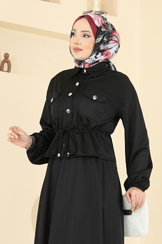 moda selvim طقم أسود 2787SL432 - Thumbnail