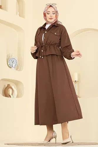 moda selvim طقم بني 2787SL432 - Thumbnail