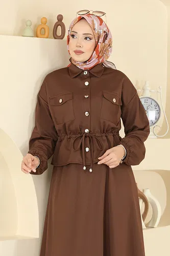 moda selvim طقم بني 2787SL432 - Thumbnail