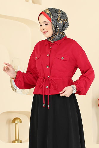 moda selvim طقم أحمر و أسود 2787SL432 - Thumbnail