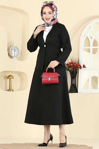 moda selvim طقم أسود 2788AYD574 - Thumbnail