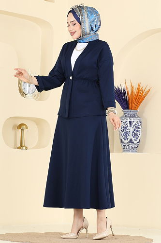 moda selvim طقم كحلي 2788AYD574 - Thumbnail