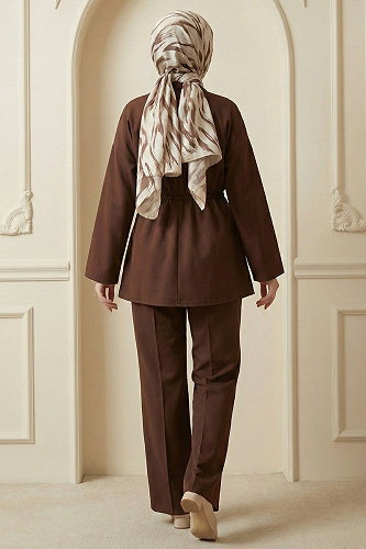moda selvim طقم بني 2790AYD969-M - Thumbnail