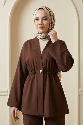 moda selvim طقم بني 2790AYD969-M - Thumbnail