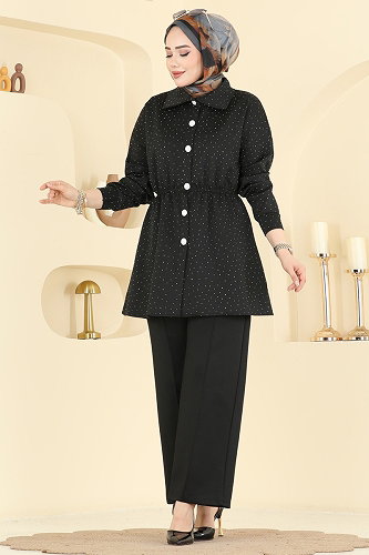 moda selvim طقم أسود 2791AYD574 - Thumbnail