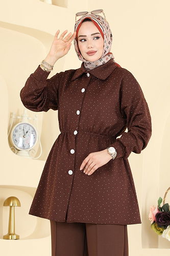 moda selvim طقم بني 2791AYD574 - Thumbnail