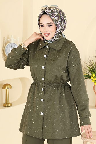 moda selvim طقم اخضر عفني 2791AYD574 - Thumbnail