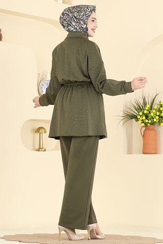 moda selvim طقم اخضر عفني 2791AYD574 - Thumbnail