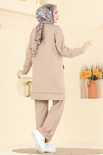 moda selvim طقم بيج 2794AYD574 - Thumbnail