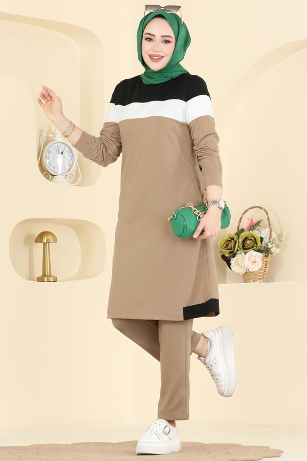 Modaselvim Hijab Combinations Combined 2794SL432 Dark Vision & Black