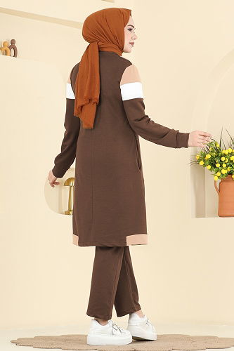 moda selvim طقم بني فاتح & بيج 2794SL432 - Thumbnail