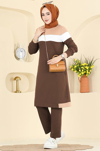 moda selvim طقم بني فاتح & بيج 2794SL432 - Thumbnail