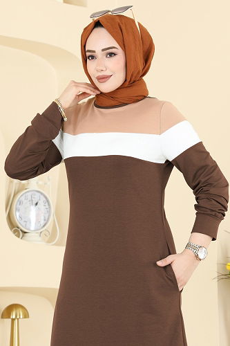 moda selvim طقم بني فاتح & بيج 2794SL432 - Thumbnail