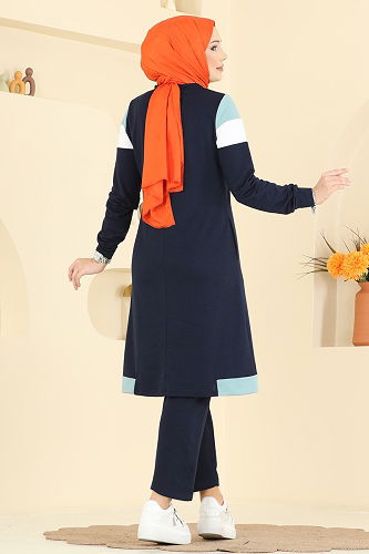 moda selvim Combined 2794SL432 Navy Blue&Mint - Thumbnail