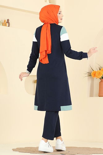 moda selvim Combined 2794SL432 Navy Blue&Mint - Thumbnail