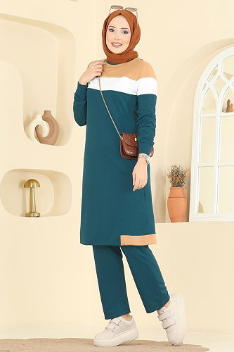 moda selvim طقم بترولي ولاتيه 2794SL432 - Thumbnail