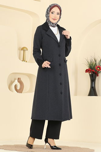 moda selvim طقم رمادي غامق &اسود& 2795SL432 - Thumbnail