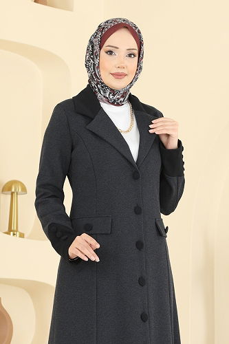 moda selvim طقم رمادي غامق &اسود& 2795SL432 - Thumbnail