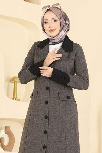 moda selvim طقم بني وأسود 2795SL432 - Thumbnail