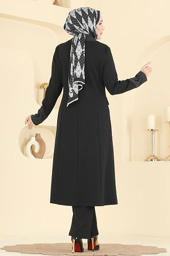 moda selvim طقم رمادي غامق 2795SL432 - Thumbnail