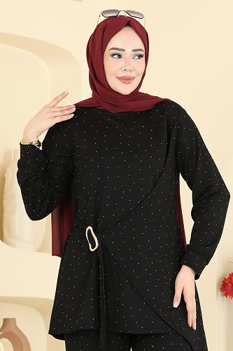 moda selvim طقم أسود 2796AYD574 - Thumbnail