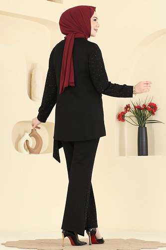 moda selvim طقم أسود 2796AYD574 - Thumbnail
